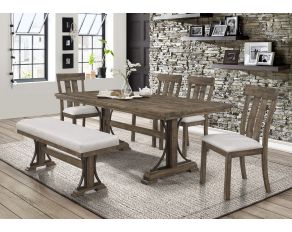 Crown Mark Quincy Rectangular Dining Set in Grey