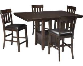 Ashley Furniture Haddigan Counter Dining Set in Dark Brown