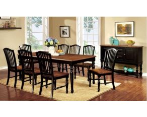 Furniture of America Mayville Dining Room Set in Black/Antique Oak