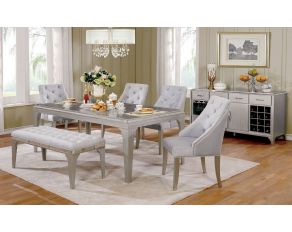 Furniture of America Diocles Dining Room Set in Silver