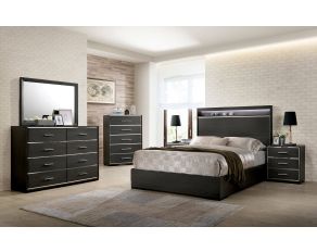 Furniture of America Camryn Panel Bedroom Set in Warm Grey