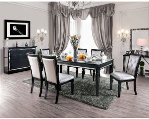 Alena Dining Room Set in Black Silver