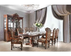 urniture of America Lucie Dining Room Set in Brown Cherry