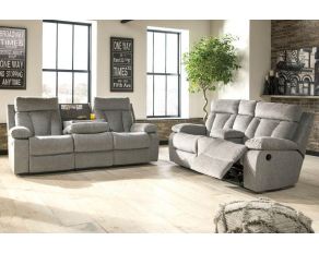 Ashley Furniture Mitchiner Reclining Living Room Set in Fog