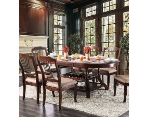 Furniture of America Jordyn Dining Set in Brown Cherry