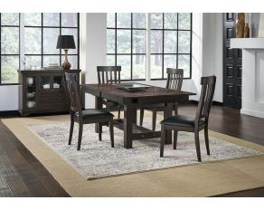 A-America Mariposa Trestle Dining Set with Slatback Upholstered Side Chair in Grey