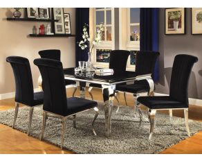 Carone Dining Room Set in Chrome Black