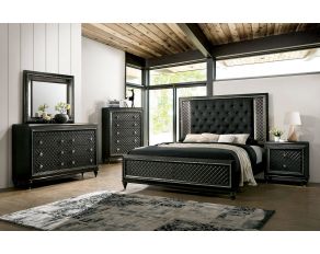 Furniture of America Demetria Panel Bedroom Set in Metallic Grey