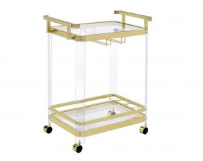 Steve Silver Aerin Server Cart in Clear