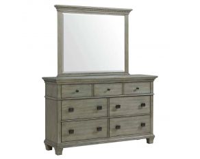 Crawford Seven Drawer Dresser with Mirror in Grey