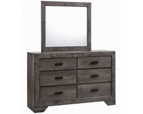 Nathan Dresser with Mirror in Distressed Gray Oak Finish