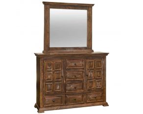 Olivia Dresser with Mirror in Brown Finish