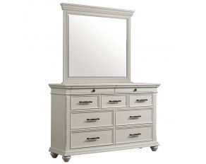 Slater Dresser with Mirror in White Finish