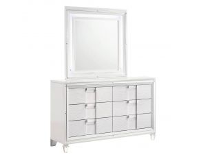 Twenty Nine Youth Dresser with Mirror in White Finish