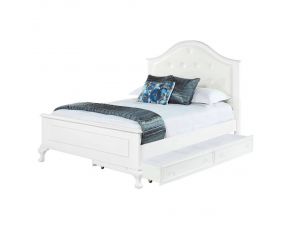 Jesse Full Panel Bed with Trundle in White Finish
