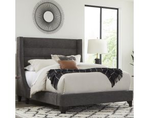 Jacob Queen Bed in Luxe Dark Grey