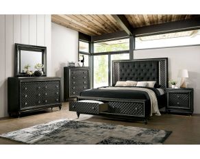 Furniture of America Demetria Storage Bedroom Set in Metallic Grey