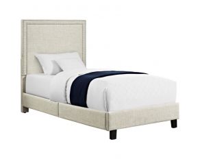 Erica Twin Upholstered Bed in Natural Finish