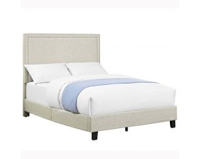 Erica Full Upholstered Bed in Natural Finish