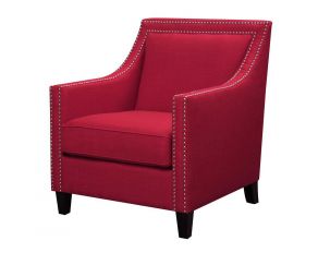 Erica Accent Chair with Chrome Nails in Berry Finish