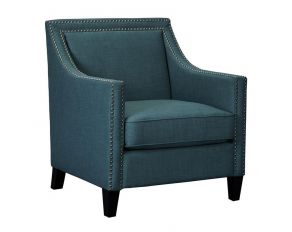 Erica Accent Chair with Chrome Nails in Aqua Teal Finish