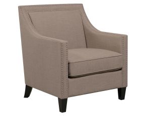 Erica Accent Chair with Chrome Nails in Smoke Finish
