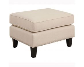 Erica Ottoman with Chrome Nails in Natural Finish