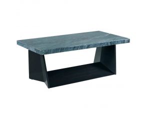 Beckley Coffee Table with Marble Top and Casters in Grey Finish