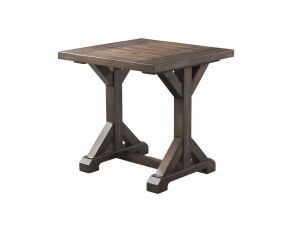 Finn Trestle Base End Table in Walnut Finish