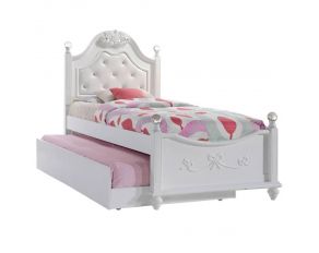 Alana Twin Panel Bed with Trundle in White Finish