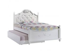 Alana Full Panel Bed with Trundle in White Finish