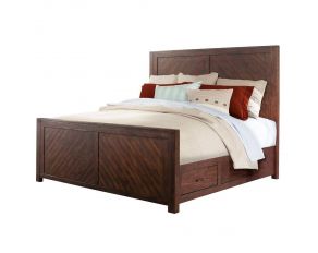 Jax Queen Storage Bed in Warm Smokey Walnut Finish