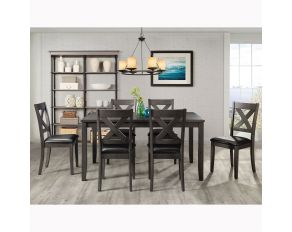 Alex 7-Piece Rectangular Dining Set in Grey Finish