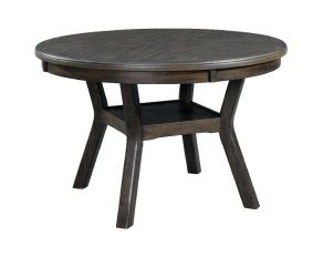 Amherst Round Dining Table in Dark Brown Finish