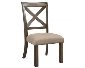 Franklin X-Back Wooden Side Chair in Rich Chestnut Finish