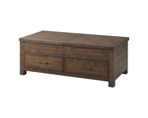 Jax Coffee Table with Lift Top in Smokey Walnut Finish