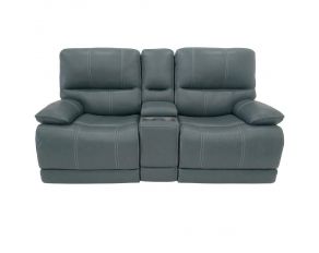 Shelby Power Console Loveseat in Cabrera Azure