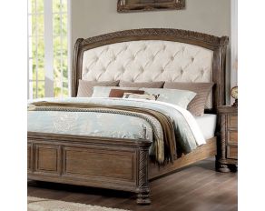 Timandra Queen Bed in Beige and Rustic Natural Tone