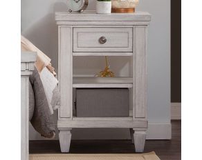 Salter Path 1 Drawer Nightstand in White with Grain