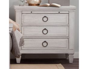 Salter Path 3 Drawer Nightstand with Tray in White with Grain