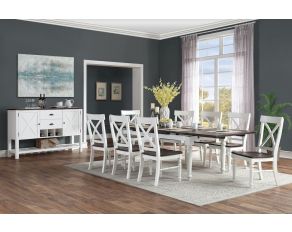Mountain Retreat Dining Set in Antique White and Dark Mocha