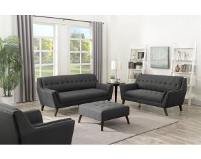 Binetti Living Room Set in Charcoal