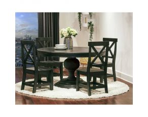 Britton Round Dining Set in Charcoal Finish