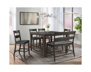 Mango Counter Height Dining Set in Dark Brown Finish