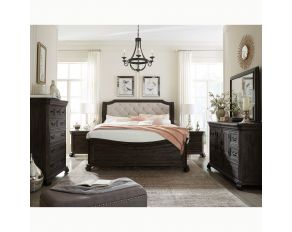 Bellamy Sleigh Bedroom Set in Peppercorn