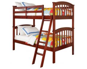 Columbia Twin over Twin Bunk Bed in Cherry