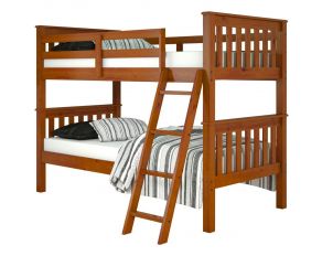 Mission 79-Inch Twin over Twin Bunk Bed in Light Espresso