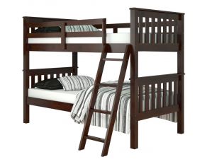 Mission 79-Inch Twin over Twin Bunk Bed in Dark Cappuccino