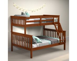Mission Twin over Full Bunk Bed in Light Espresso