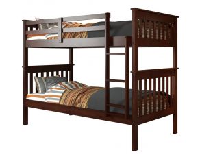 Mission 77-Inch Twin over Twin Bunk Bed in Dark Cappuccino